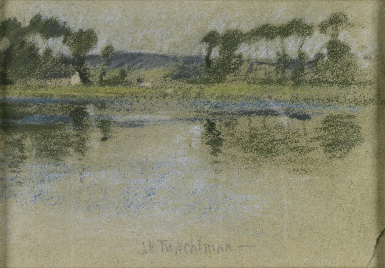 Drzewa po drugiej stronie rzeki autorstwa John Henry Twachtman