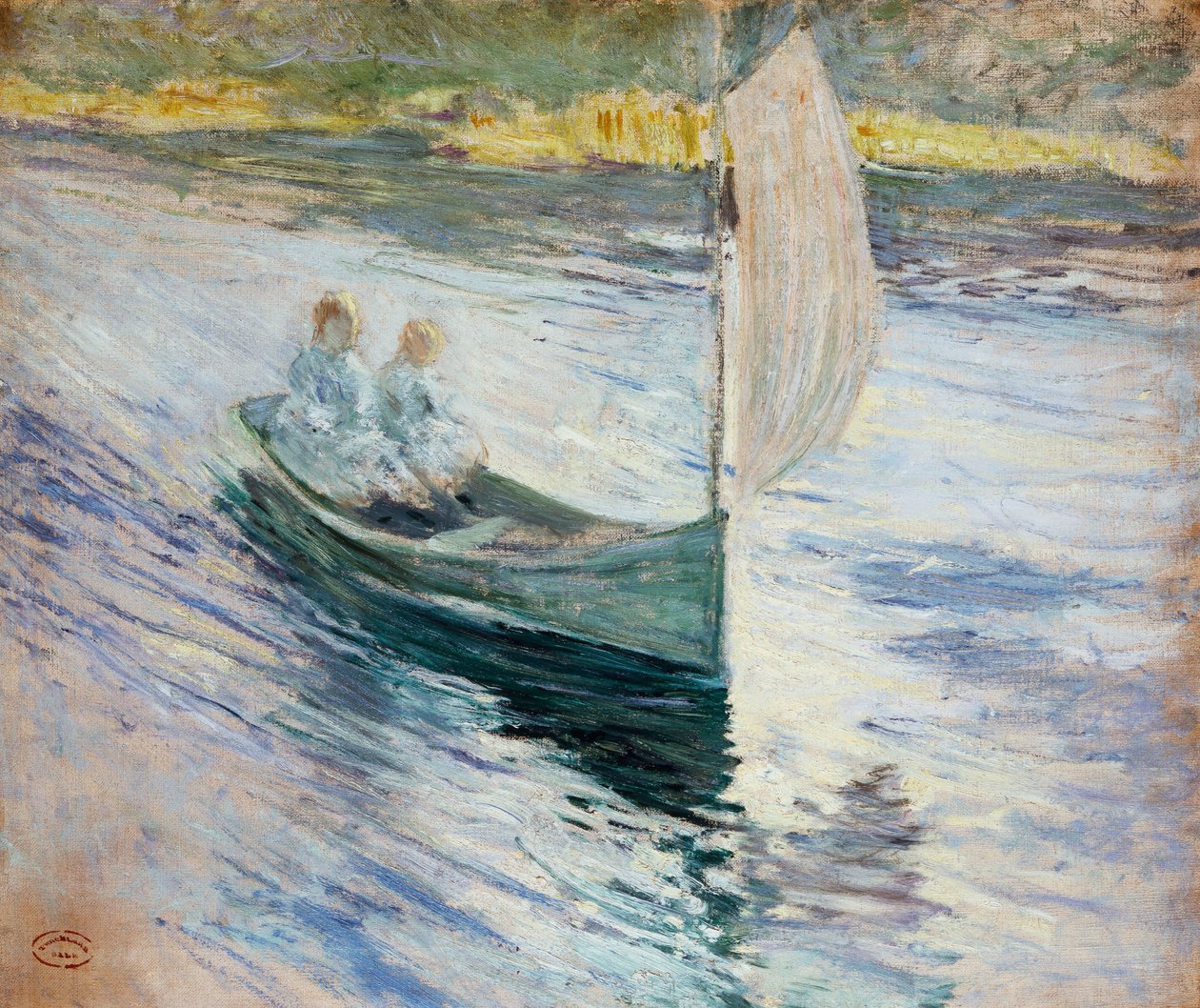 Dwoje dzieci w żaglówce, 1883 autorstwa John Henry Twachtman