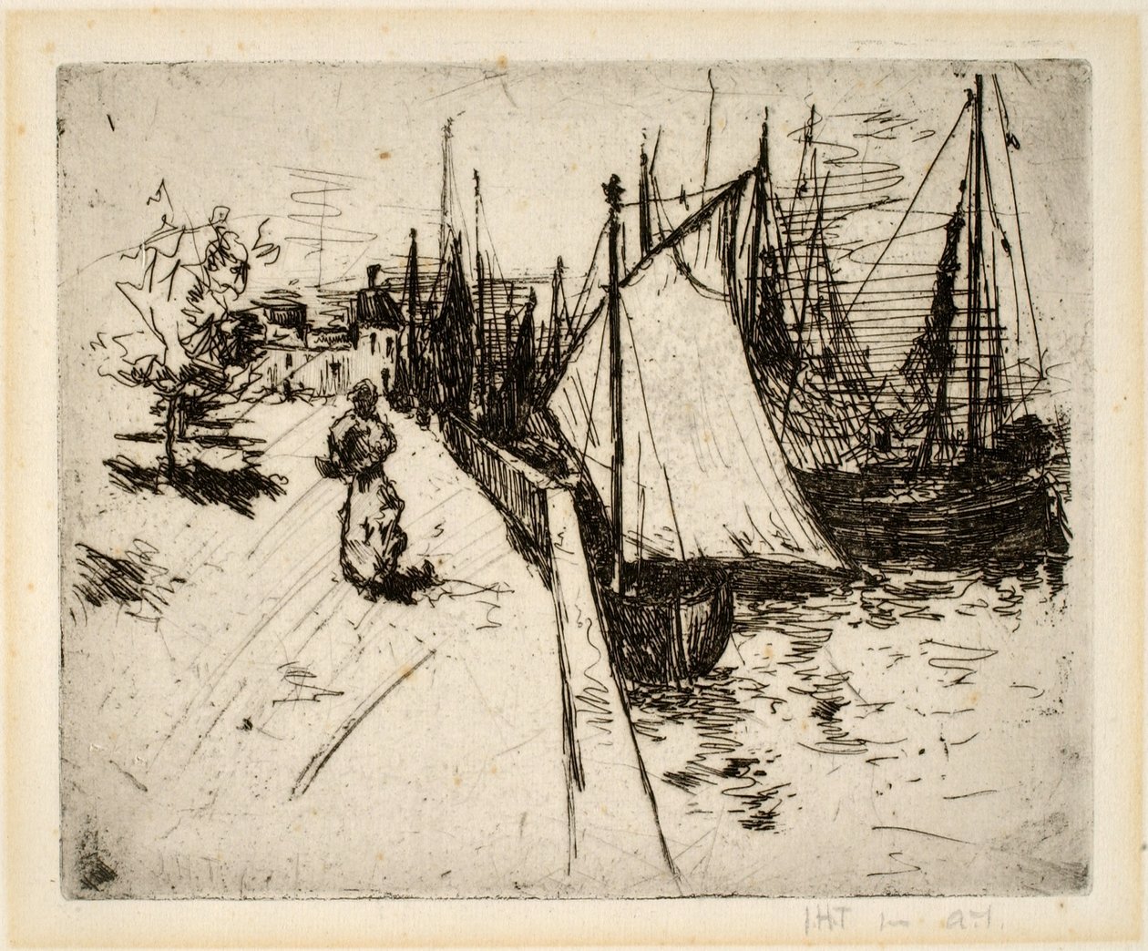 Kobieta na nabrzeżu, Honfleur autorstwa John Henry Twachtman