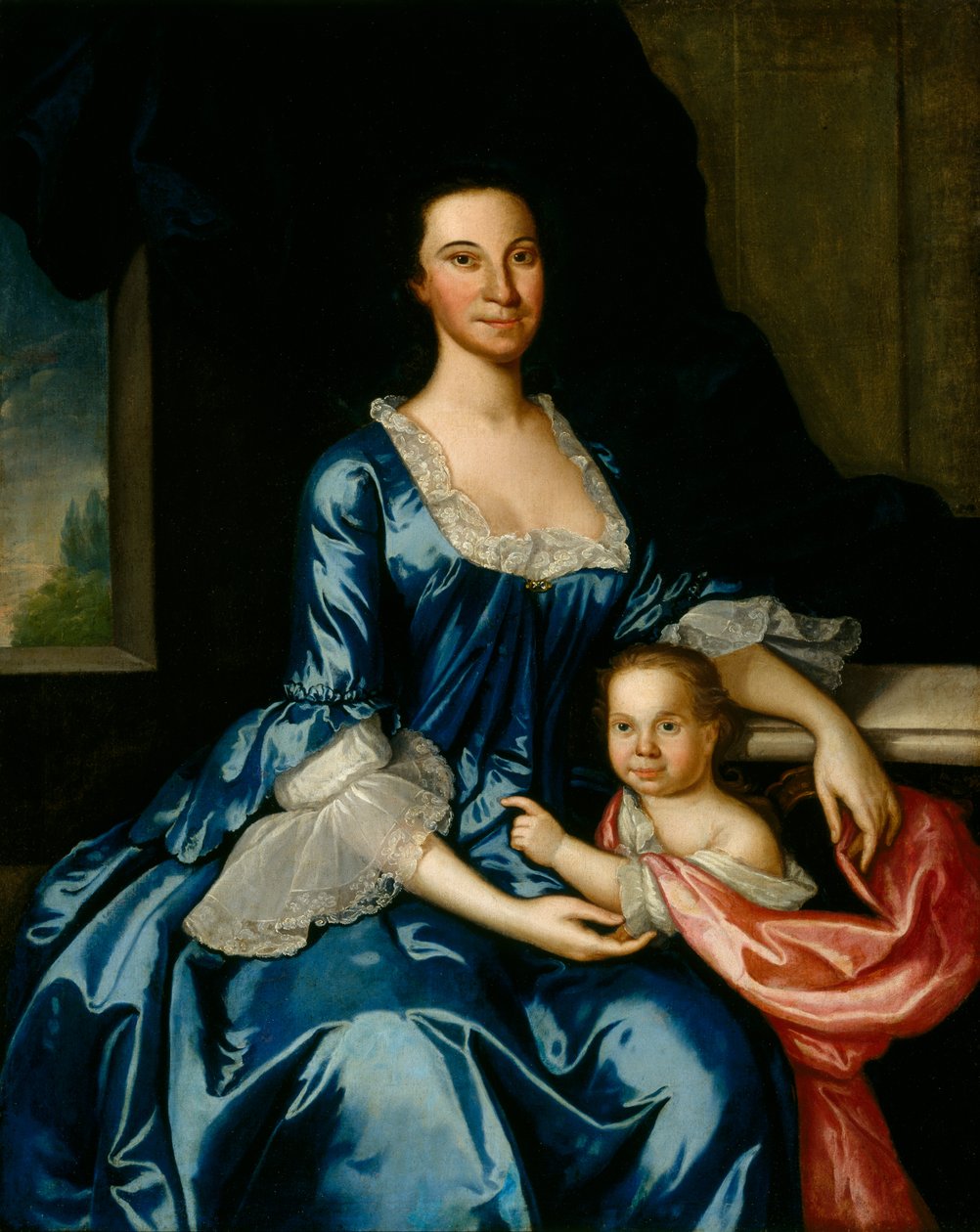 Portret pani Matthew Tilghman i jej córki, Anny Marii, ok. 1757 (olej na płótnie) autorstwa John Hesselius