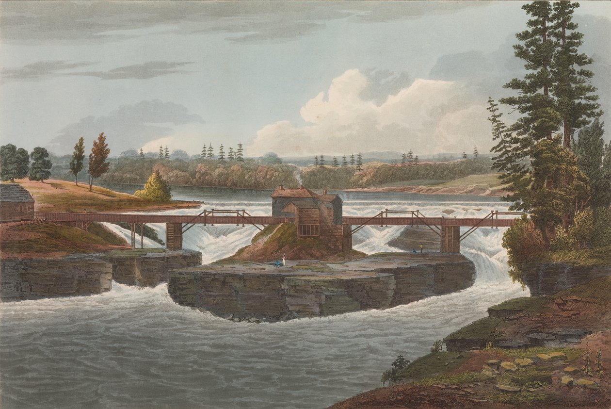 Glens Falls nr 6 portfela rzeki Hudson, 1822. autorstwa John Hill