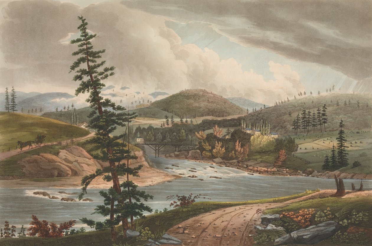 Skrzyżowanie rzek Sacandaga i Hudson 2 Teki Hudson River, 1821-22. autorstwa John Hill
