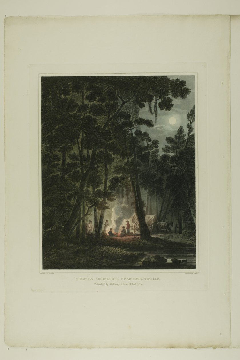 View By Moonlight, w pobliżu Fayetteville, płyta trzecia z drugiej liczby Malowniczych widoków amerykańskiej scenerii autorstwa John Hill