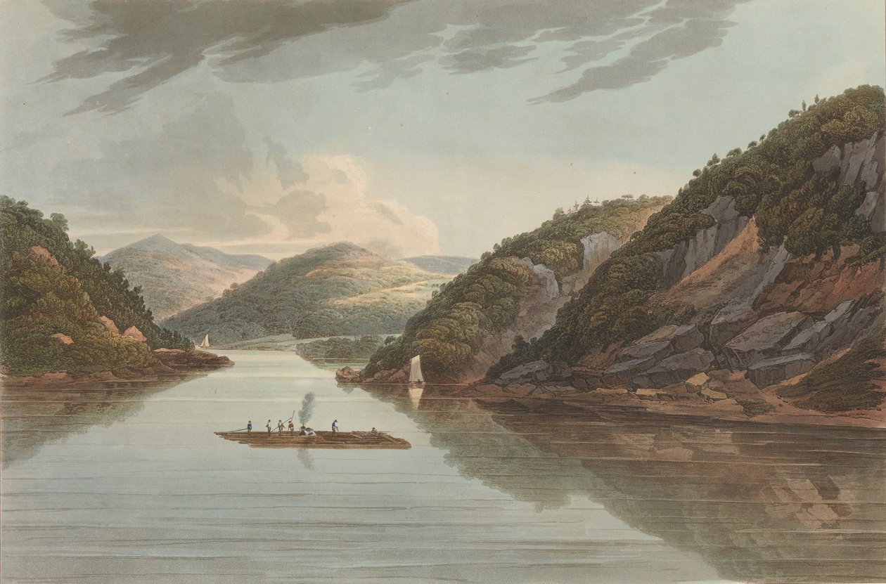 Widok w pobliżu Fort Montgomery nr 22 później zmieniony na nr 18 z portfolio The Hudson River..., 1822. autorstwa John Hill