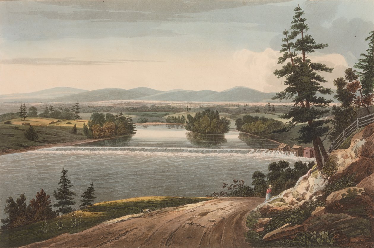 Widok w pobliżu Sandy Hill nr 7 portfela rzeki Hudson, 1822-23. autorstwa John Hill