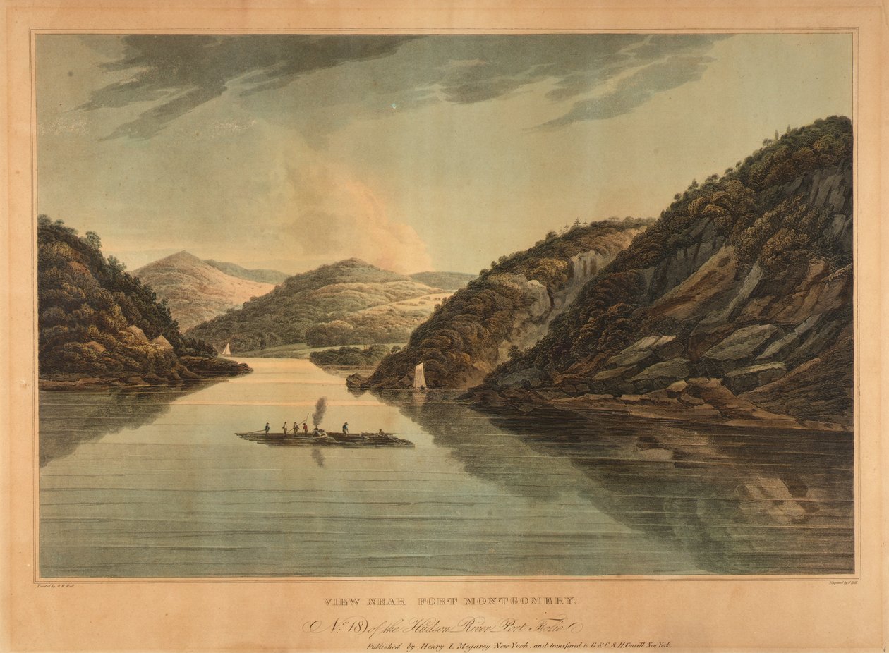 Widok w pobliżu fortu Montgomery (nr 18, portfolio Hudson River) autorstwa John Hill
