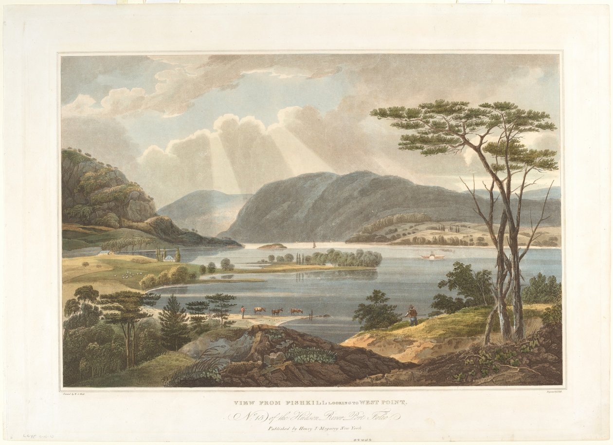 Widok z Fishkill patrząc na West Point autorstwa John Hill after William Guy Wall