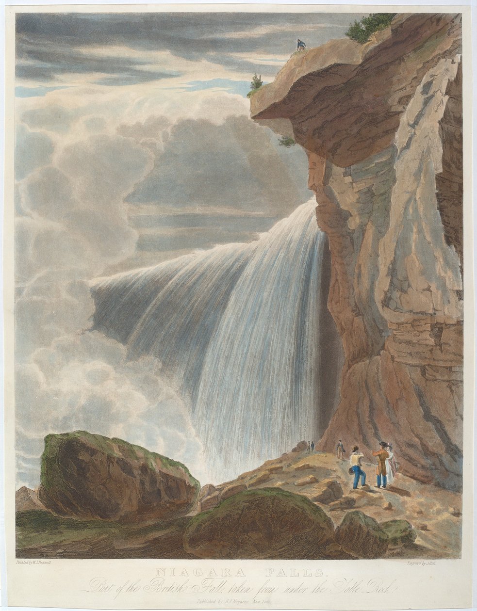 Wodospad Niagara spod skały pod stołem autorstwa John Hill, after William James Bennett