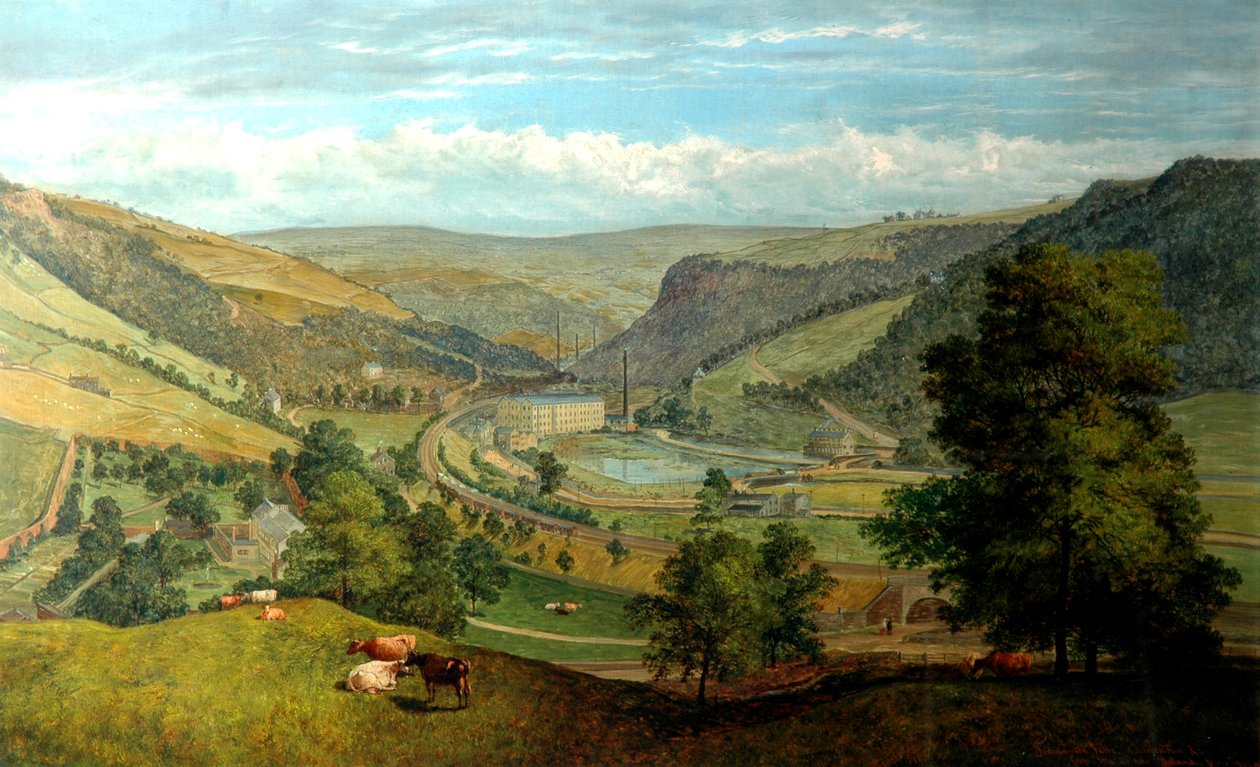 Dolina Todmorden z Charlestown, 1860 autorstwa John Holland