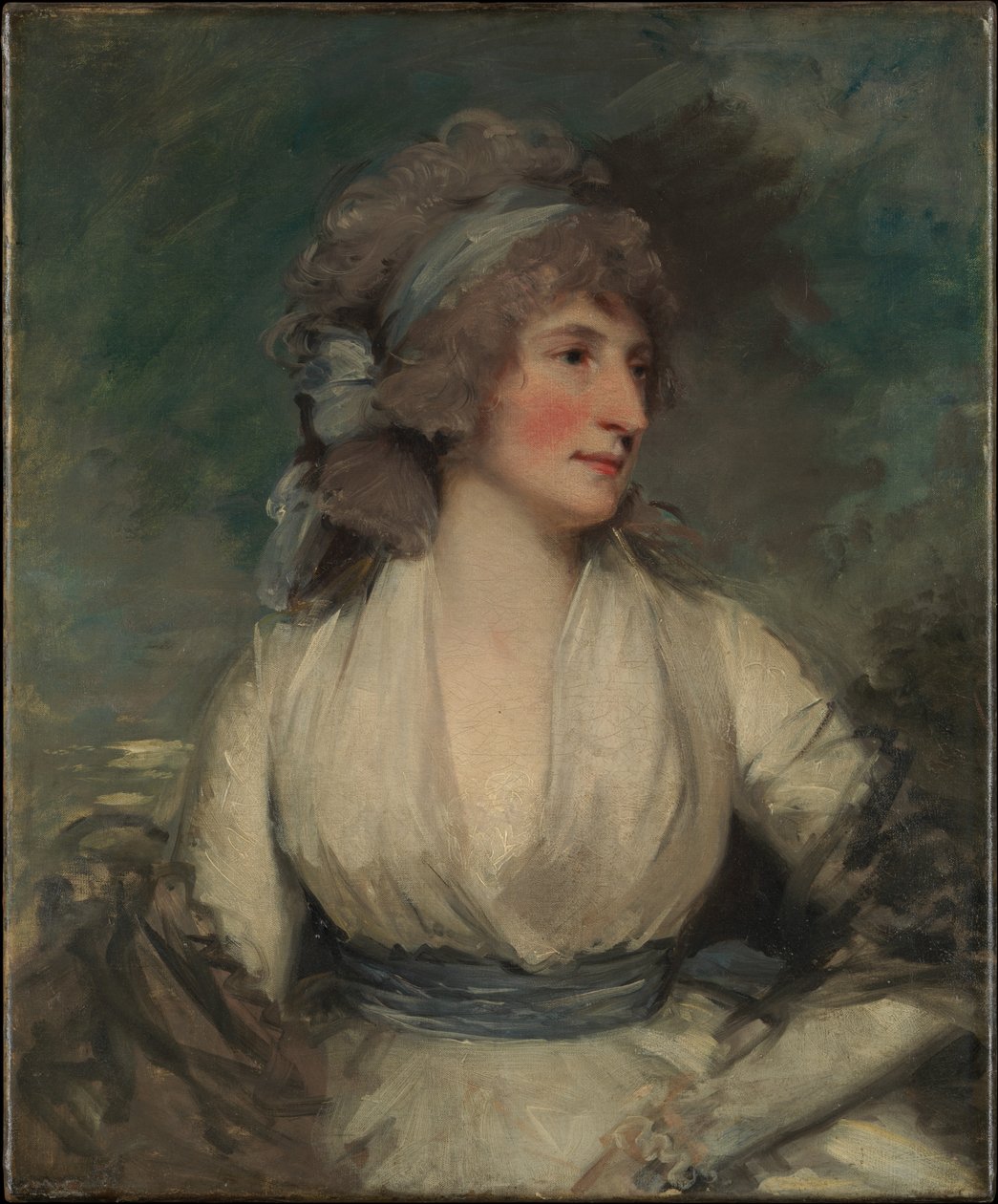 Portret kobiety; (rewers, obecnie zakryty płótnem dublażowym) Studium głowy dziecka autorstwa John Hoppner