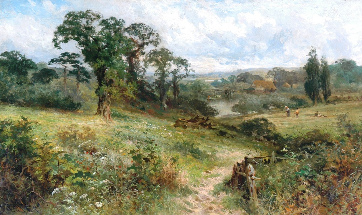 Jezioro Shiplake na Tamizie z Wargrave Hills olej na płótnie autorstwa John Horace Hooper