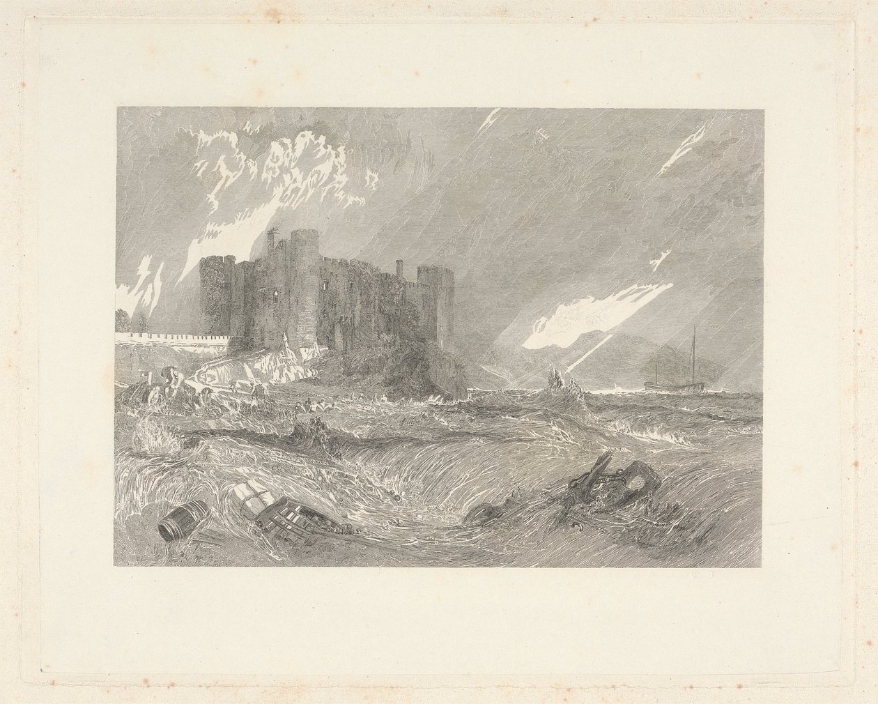 Zamek Laugharne, Carmarthenshire autorstwa John Horsburgh