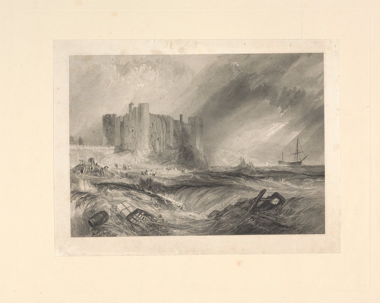 Zamek Laugharne, Carmarthenshire autorstwa John Horsburgh