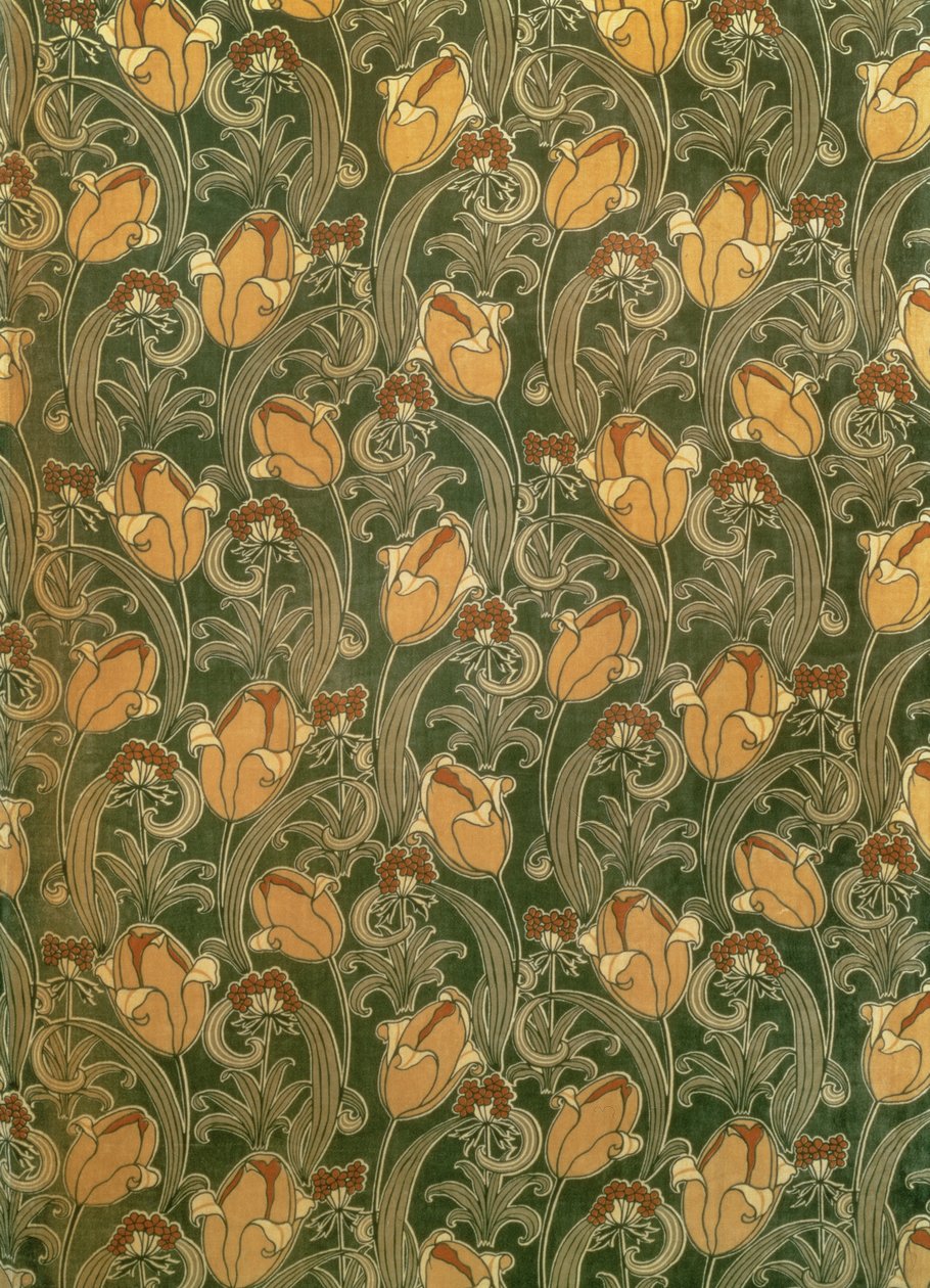 Tulipany, projekt dla The Silver Studio, ok. 1898 (drukowany welwet) autorstwa John Illingworth (attr. to) Kay