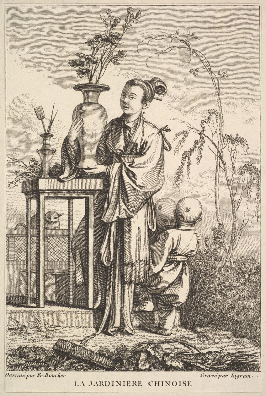 Chiński ogrodnik, 1741-63. autorstwa John Ingram
