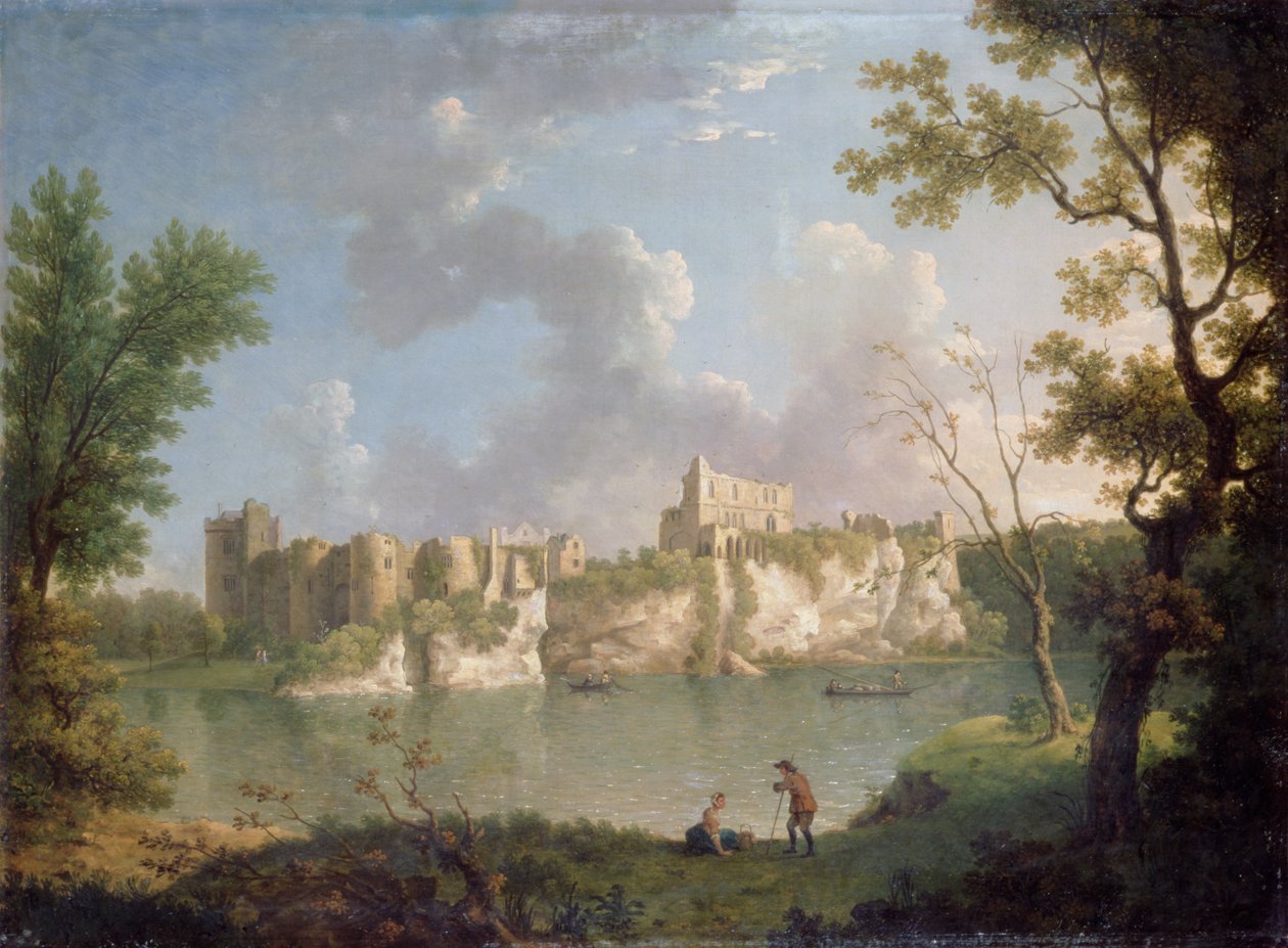 Zamek Chepstow (olej na płótnie) autorstwa John Inigo Richards