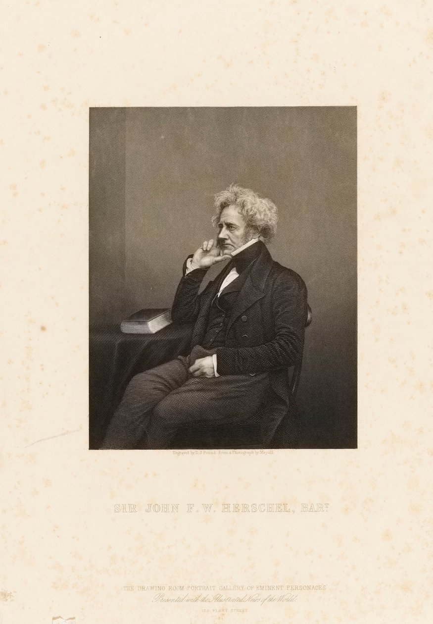 Sir John Frederick William Herschel (1792-1871), ok. 1860 r. (sztych) autorstwa John Jabez Edwin Paisley (after) Mayall