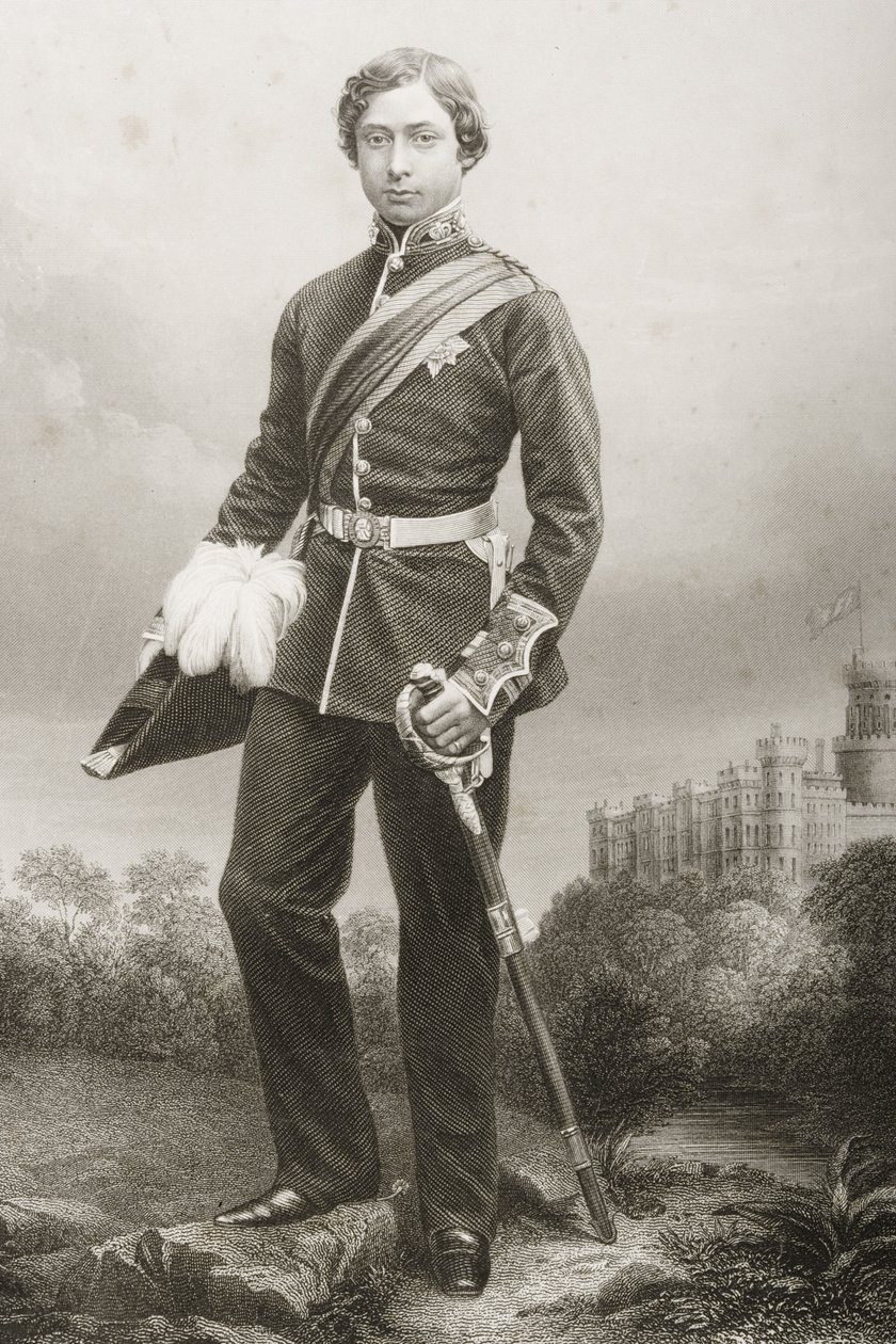 Albert Edward (1841-1910) wyryty przez D.J. Pounda z fotografii, z "The Drawing-Room of Eminent Personages, Volume 2", wydanej w Londynie w 1860 r. autorstwa John Jabez Edwin Paisley Mayall