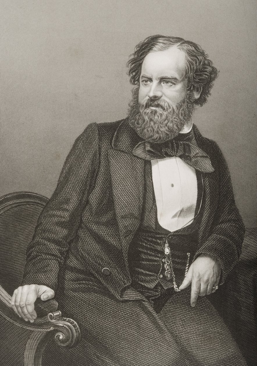 Albert Smith (1816-60) grawerowany przez D.J. Pound z fotografii, z „The Drawing-Room of Eminent Personages, tom 2”, wydanej w Londynie, 1860 (rycina) autorstwa John Jabez Edwin Paisley Mayall