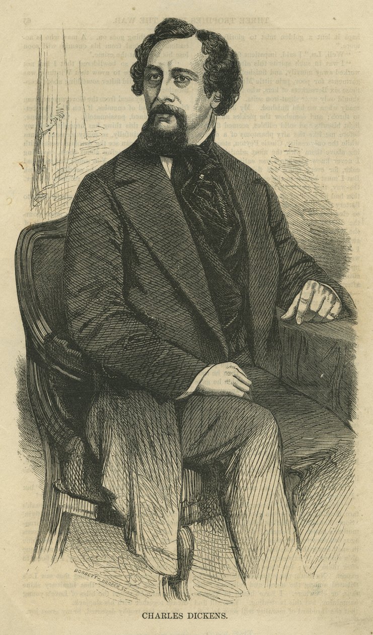 Charles Dickens, grawerowane przez Bobbett-Hooper, z Harper