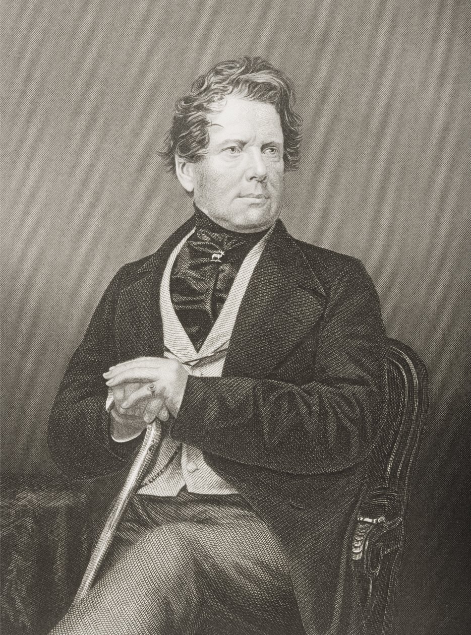 Fox Maule Ramsay (1801-74) 11. hrabia Dalhousie i 2. lord Panmure, grawerowane przez D.J. Pound z fotografii, z Salonu wybitnych osobistości, tom 2, wydanej w Londynie, 1860 (engr autorstwa John Jabez Edwin Paisley Mayall