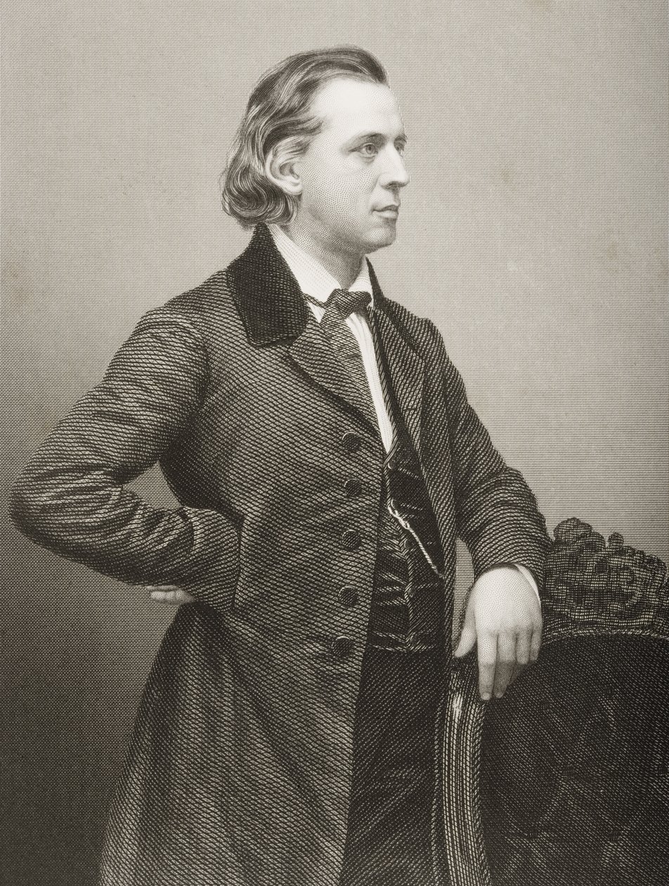 Henry Ward Beecher (1813-1887) rytowany przez D.J. Pound z fotografii, z „The Drawing-Room of Eminent Personages, Volume 2”, wydanej w Londynie, 1860 autorstwa John Jabez Edwin Paisley Mayall