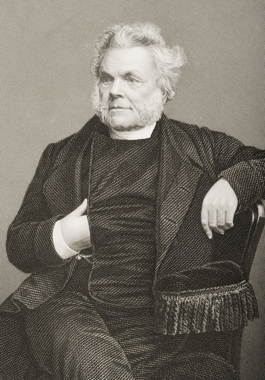 John Angell James (1785-1859) rytowany przez D.J. Pound z fotografii, z „The Drawing-Room of Eminent Personages, Volume 2”, wydanej w Londynie, 1860 autorstwa John Jabez Edwin Paisley Mayall