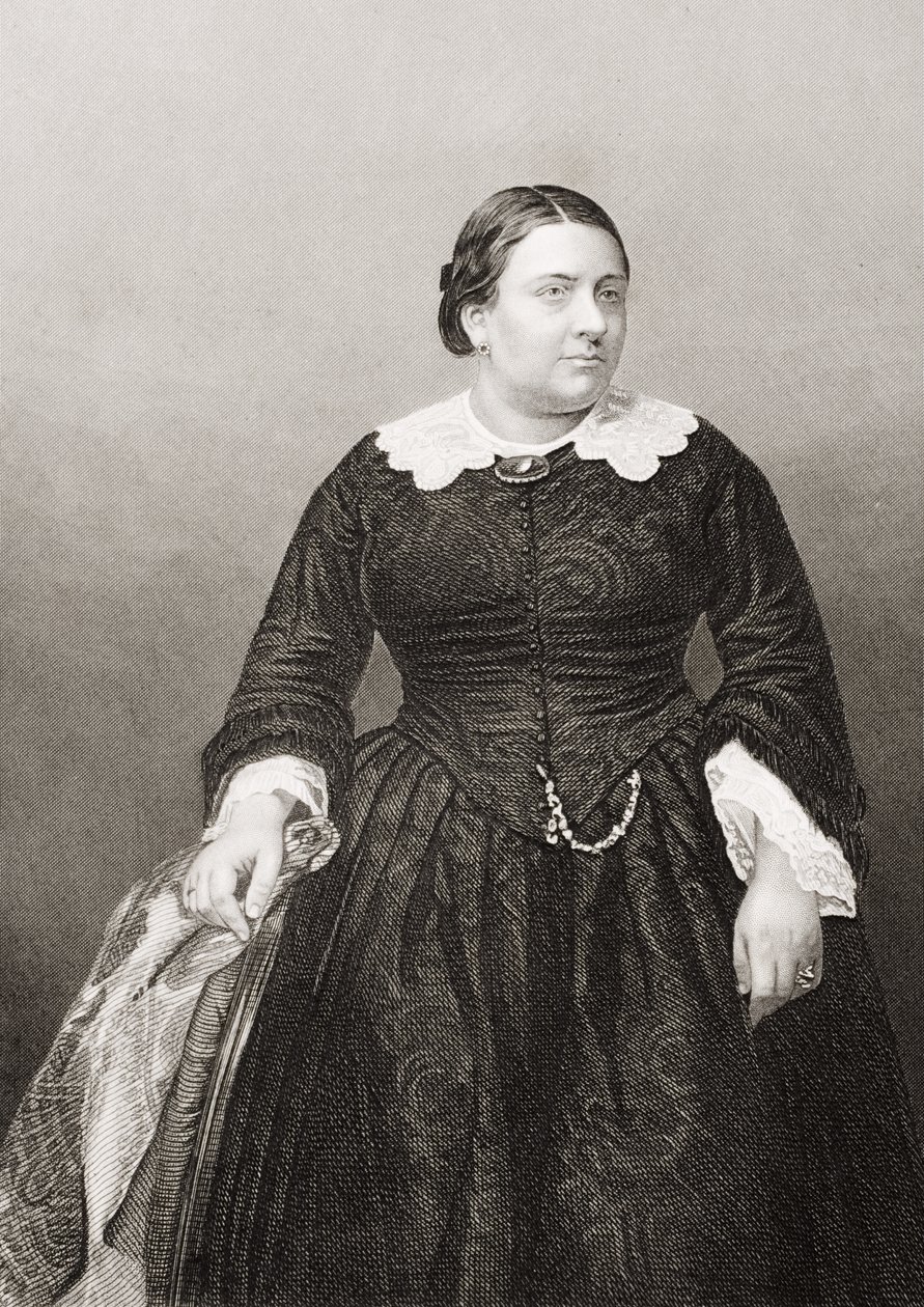 Madame Marietta Alboni (1824-94) wyryta przez D.J. Pounda z fotografii, z "The Drawing-Room of Eminent Personages, Volume 2", wydanej w Londynie, 1860 r. autorstwa John Jabez Edwin Paisley Mayall