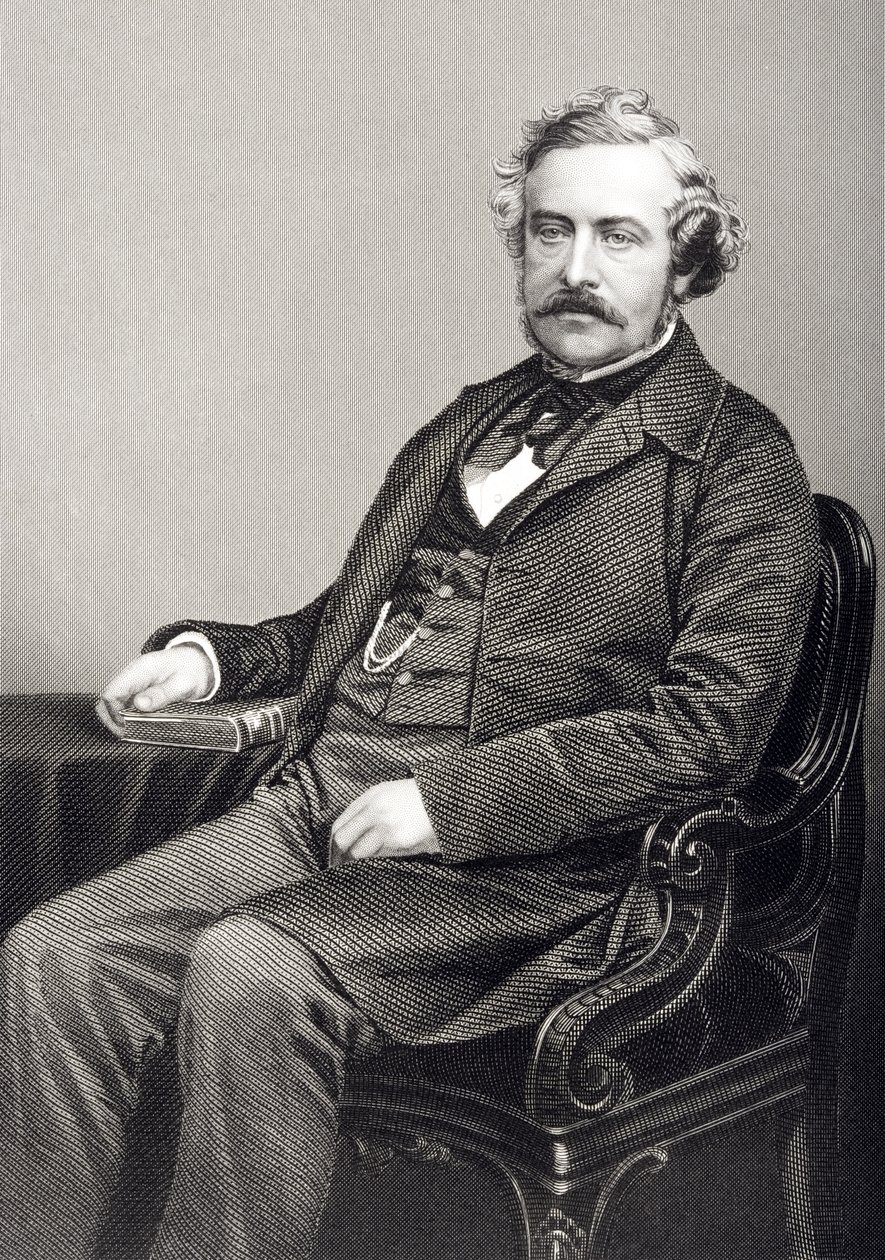 Martin Farquhar Tupper (1810-89) grawerowany przez D.J. Pound z fotografii, z „The Drawing-Room of Eminent Personages, Volume 2”, wydanej w Londynie, 1860 autorstwa John Jabez Edwin Paisley Mayall