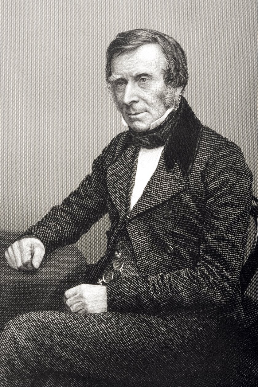 Sir Benjamin Collins Brodie (1783-1862) grawerowany przez D.J. Pound z fotografii, z „The Drawing-Room of Eminent Personages, Volume 2”, wydanej w Londynie, 1860 autorstwa John Jabez Edwin Paisley Mayall