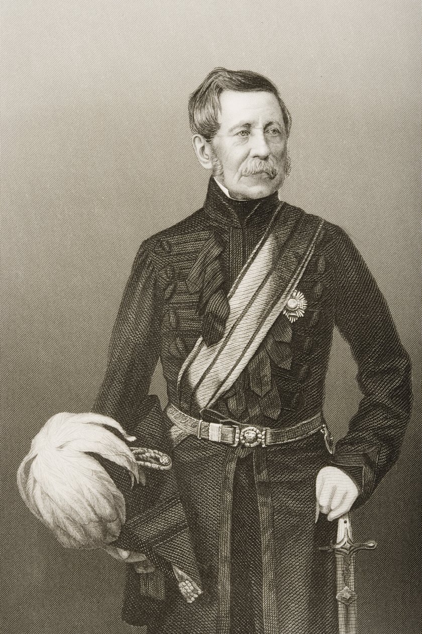 Sir John Fox Burgoyne (1782-1871) grawerowany przez D.J. Pound z fotografii, z „The Drawing-Room of Eminent Personages, Volume 2”, wydanej w Londynie, 1860 autorstwa John Jabez Edwin Paisley Mayall