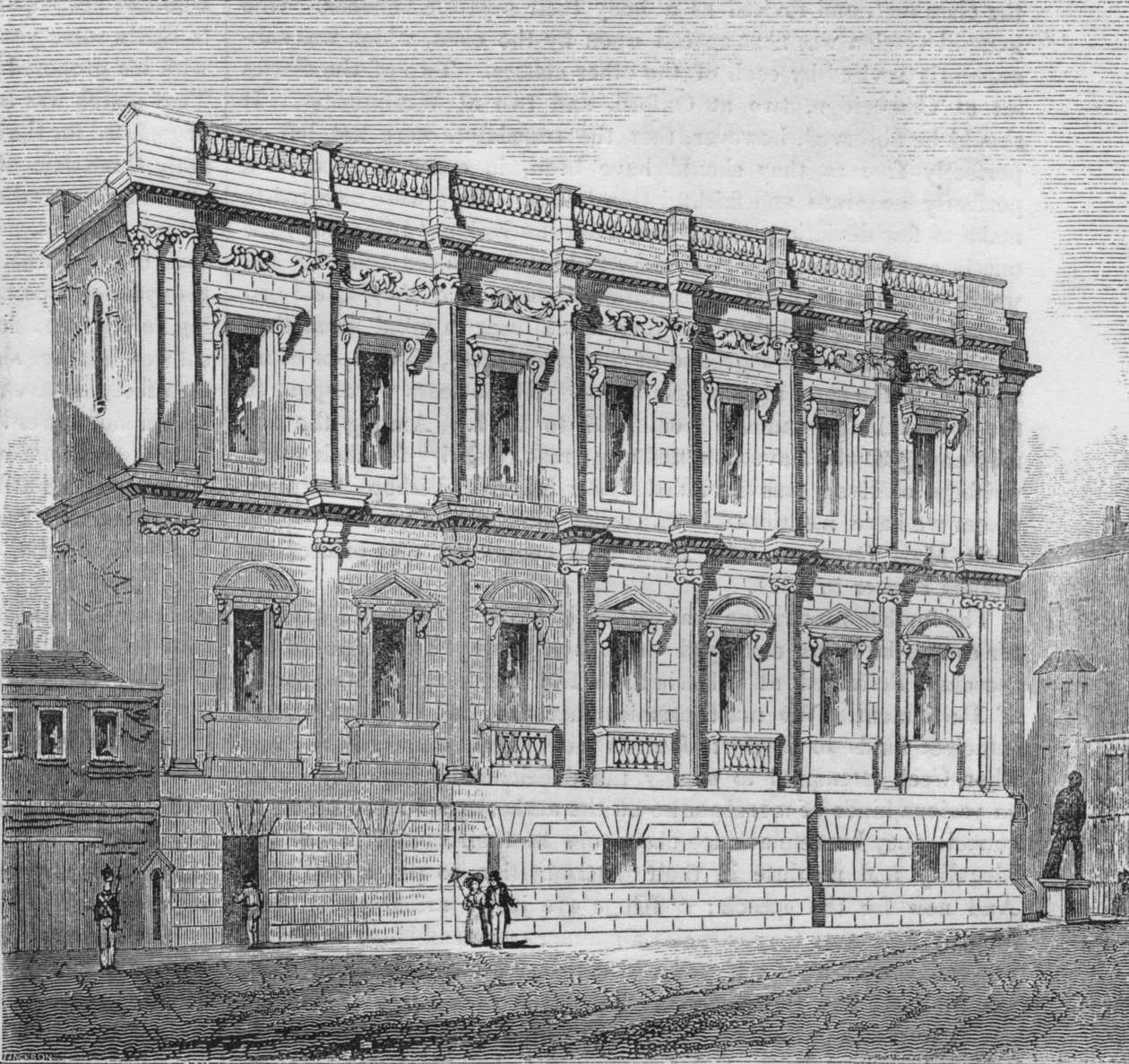 Front Wschodni Sali Bankietowej, Whitehall, 1835, 1845 autorstwa John Jackson