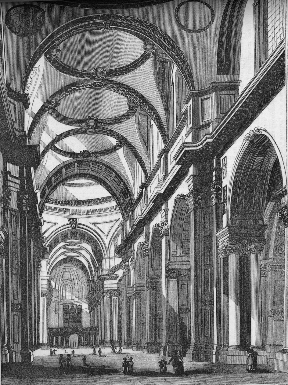 Wnętrze św. Pawła, patrząc na wschód, 1835, 1845 autorstwa John Jackson