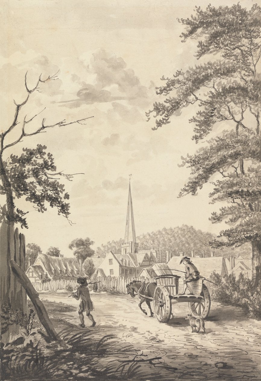 Kościół i wioska Ledbury, Herefordshire autorstwa John James Barralet