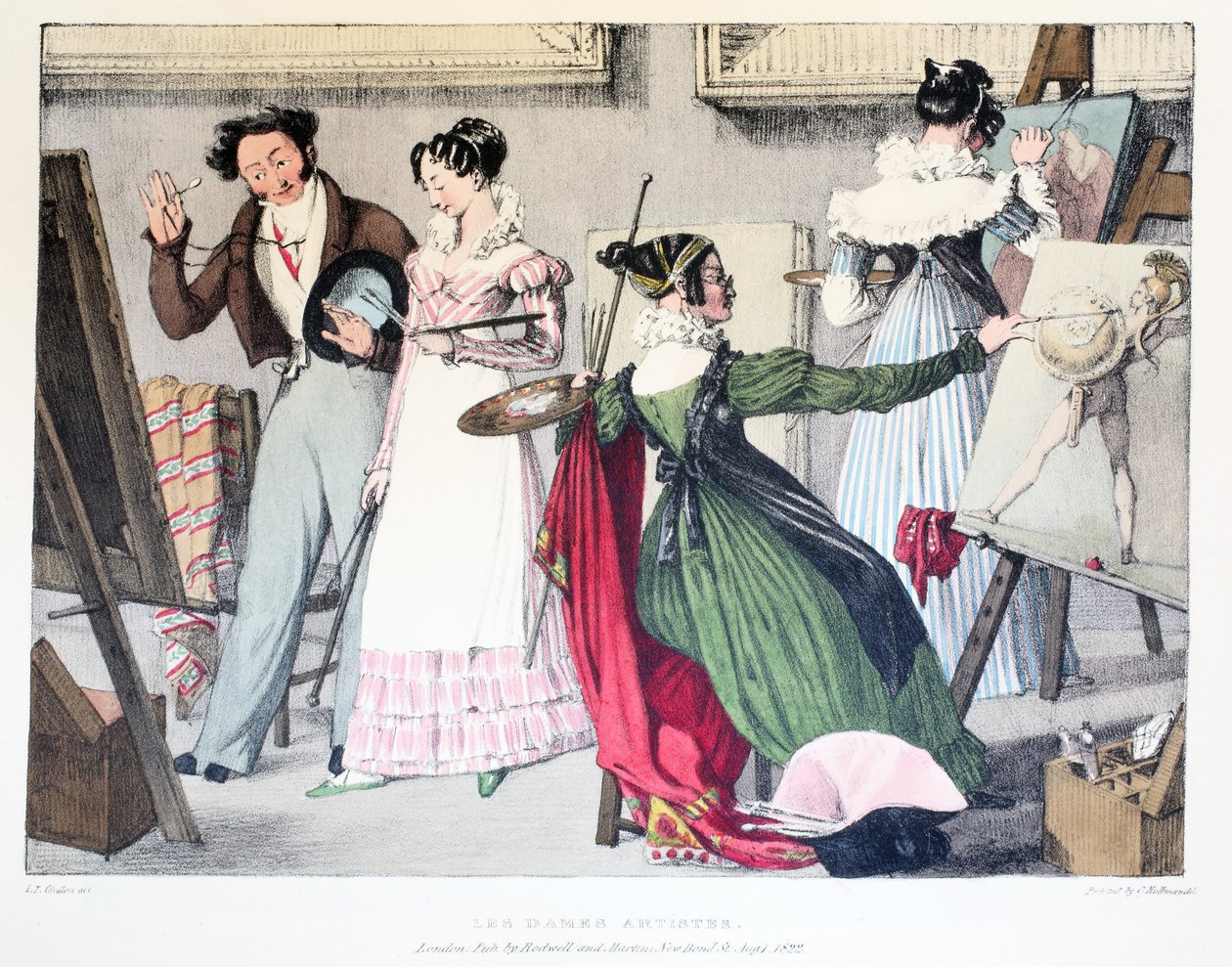 Les Dames Artistes, wyd. Rodwell i Martin, 1820 autorstwa John James Chalon