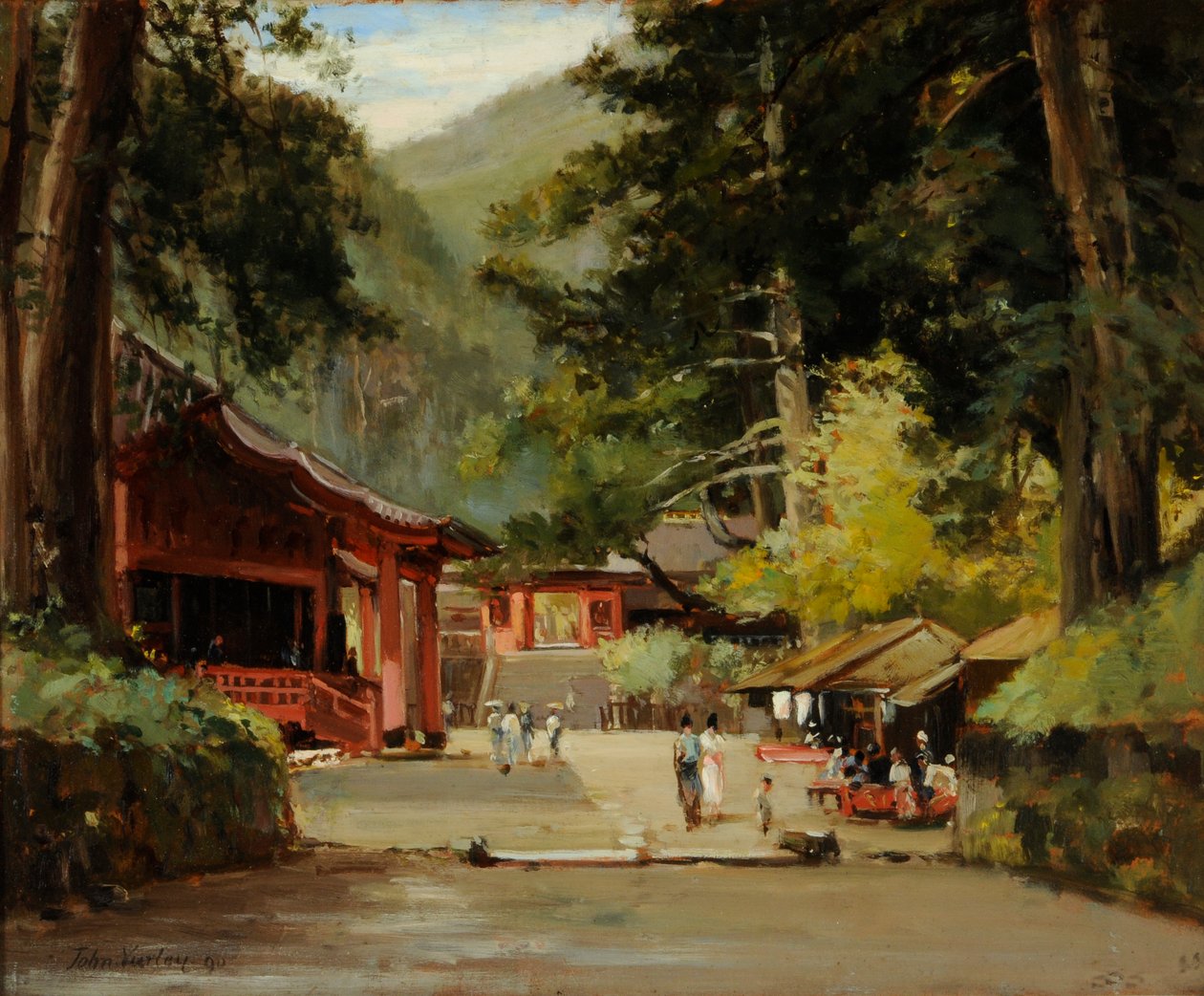 Wejście do Mauzoleum Jyemiten, Nikko, Japonia autorstwa John Jnr. Varley