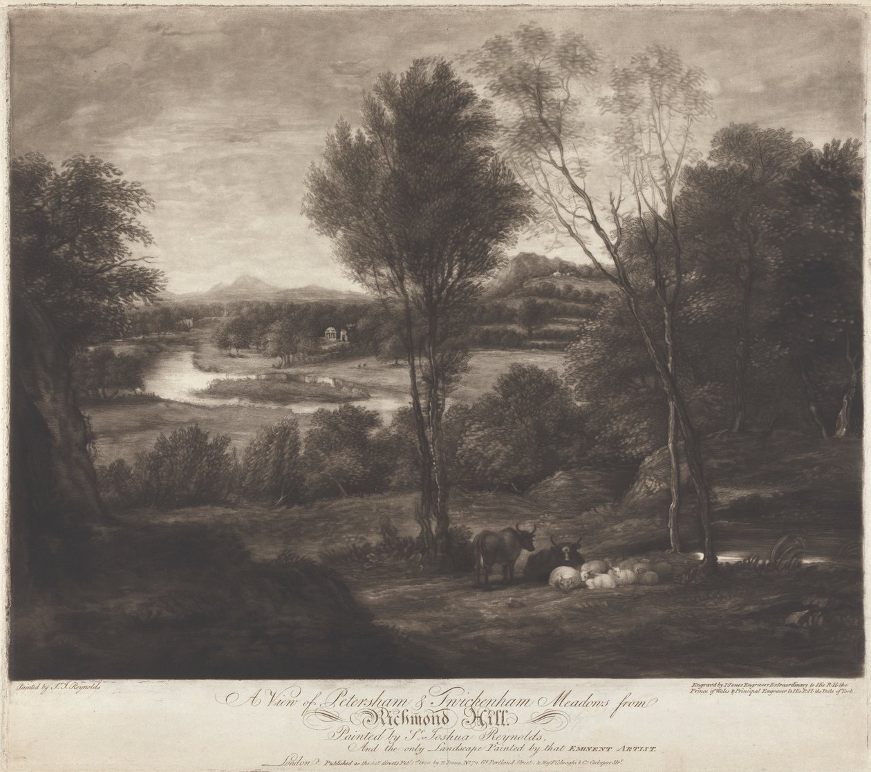 Widok Petersham & Twickenham Meadows z Richmond Hill autorstwa John Jones