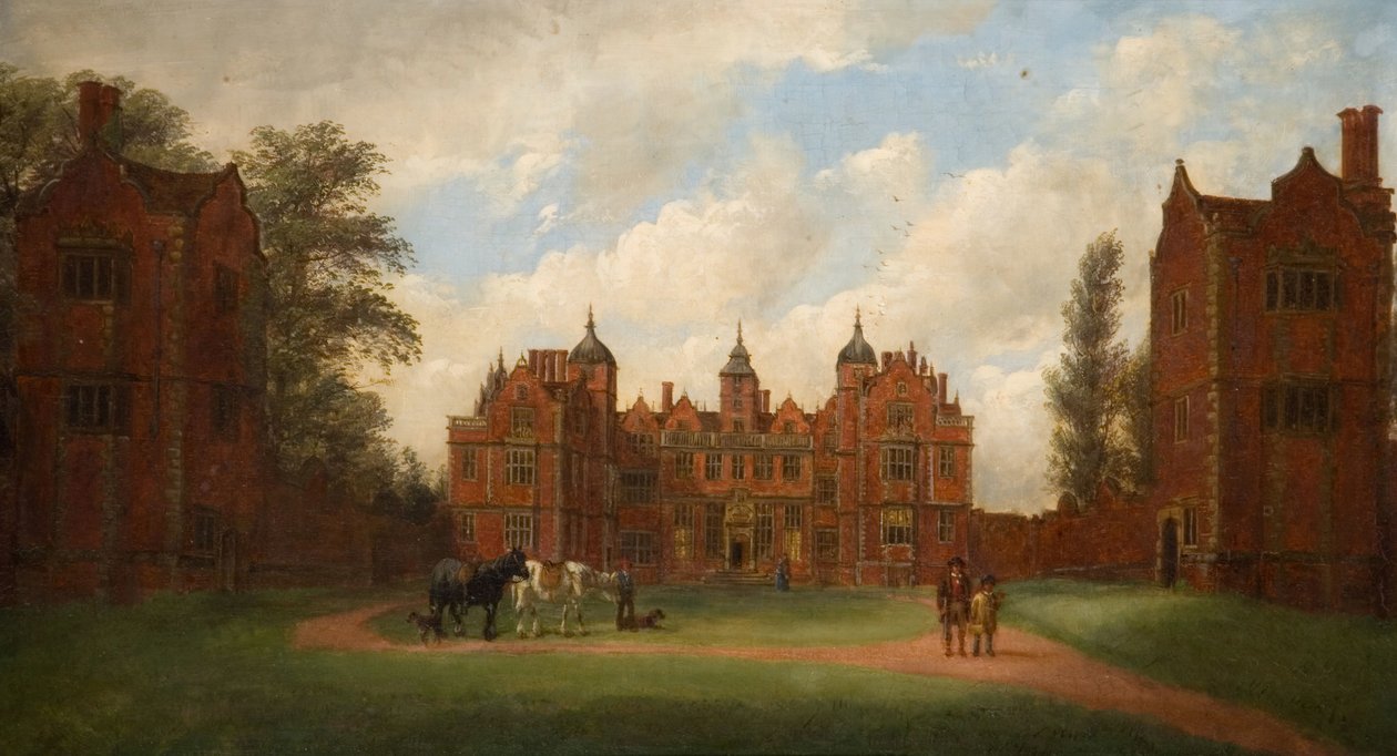 Aston Hall Front Wschodni, 1854. autorstwa John Joseph Hughes