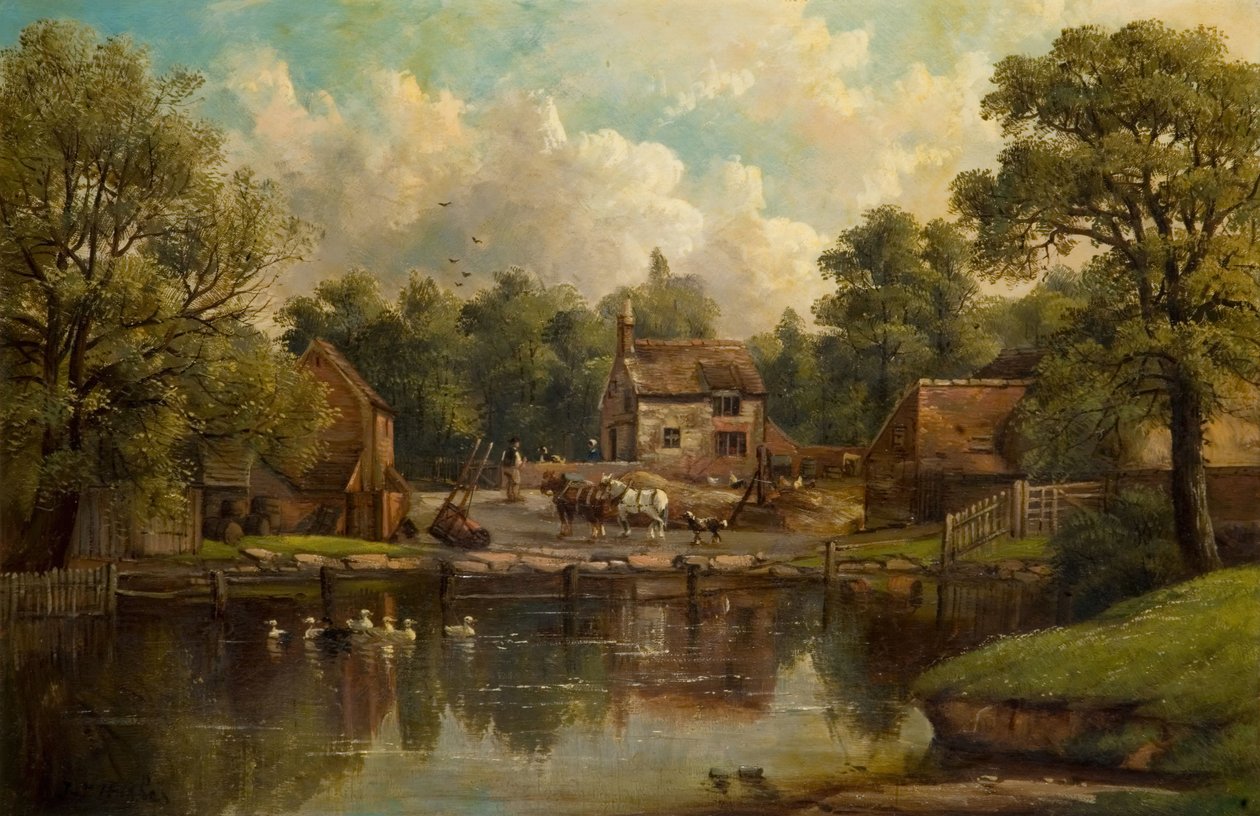 Farma w Wood Lane, Handsworth, 1850-1908. autorstwa John Joseph Hughes