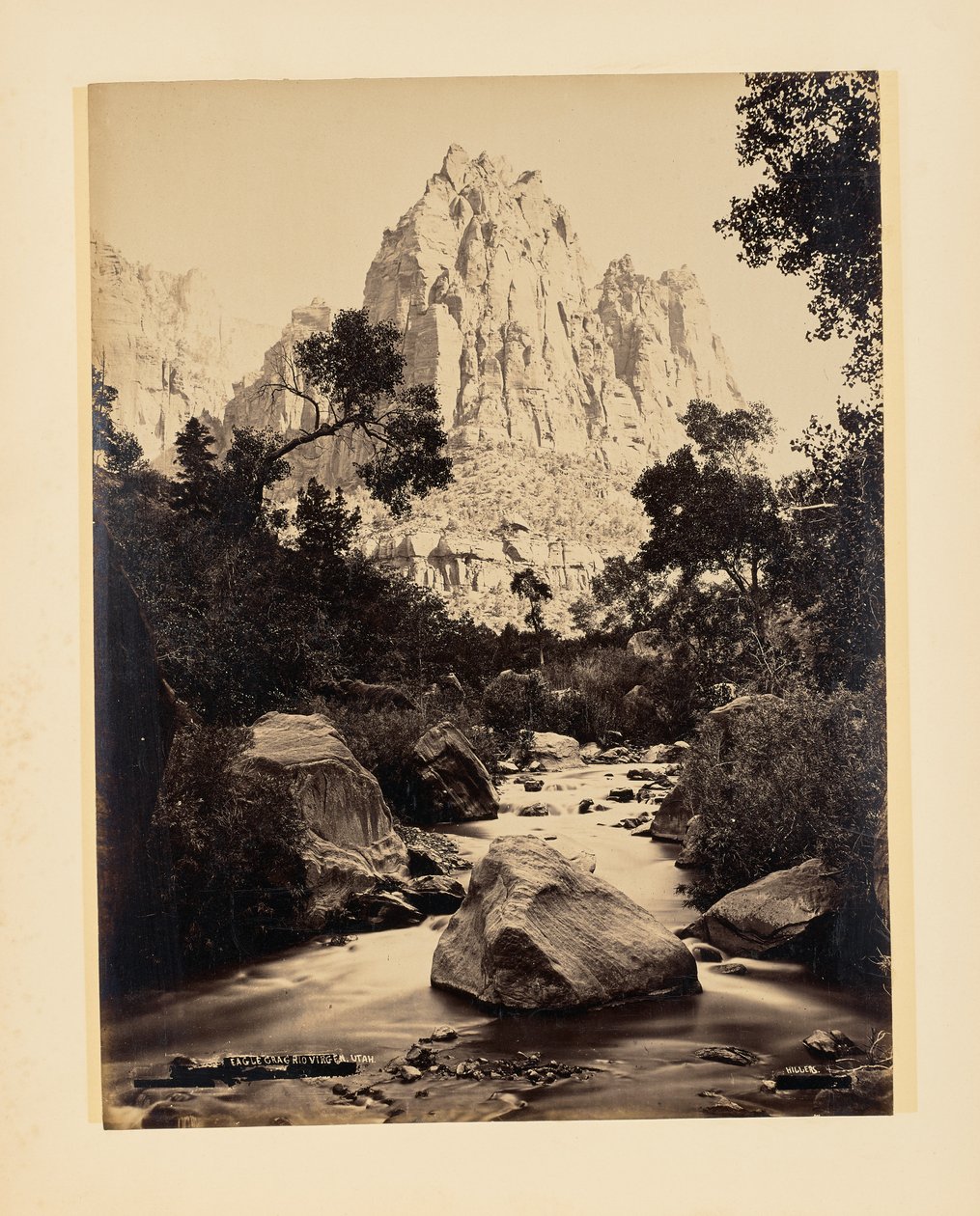 Eagle Crag, Rio Virgen, Utah autorstwa John K. Hillers