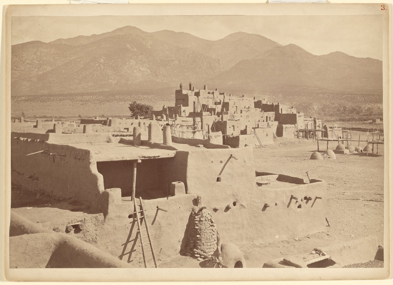 Północne Taos Pueblo, Nowy Meksyk autorstwa John K. Hillers