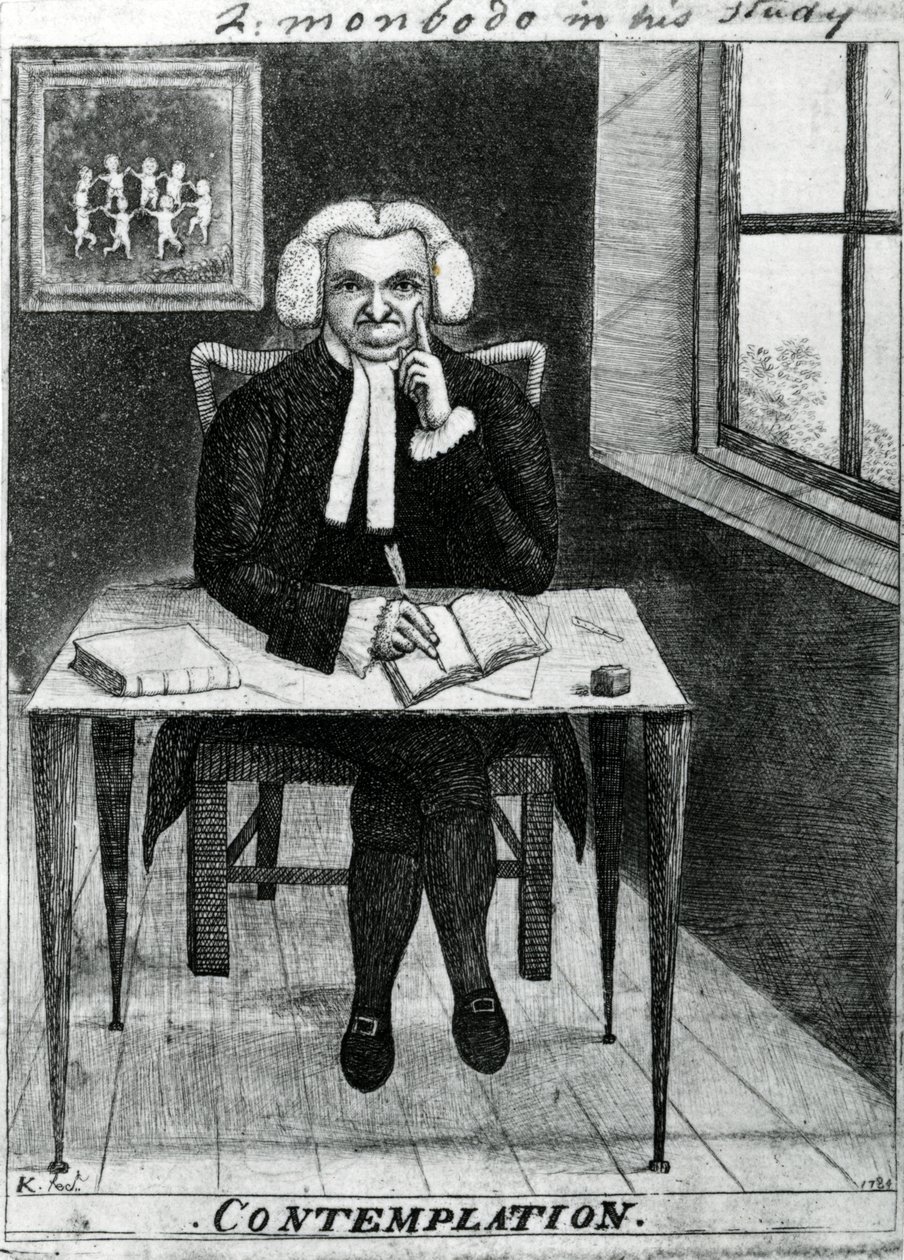 Kontemplacja - Lord Monboddo w swoim gabinecie, 1784 autorstwa John Kay