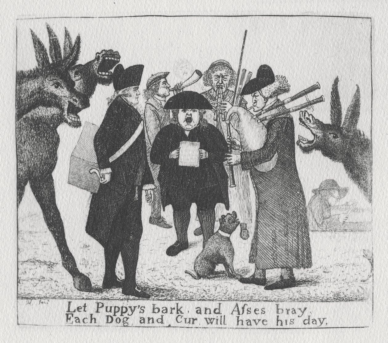 Niech szczekają szczenięta, a osły rykują, każdy pies i Cur będą mieli swój dzień, 1784 autorstwa John Kay