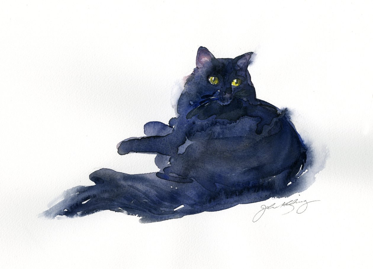 Portret Leona, 2014, (akwarela) autorstwa John Keeling