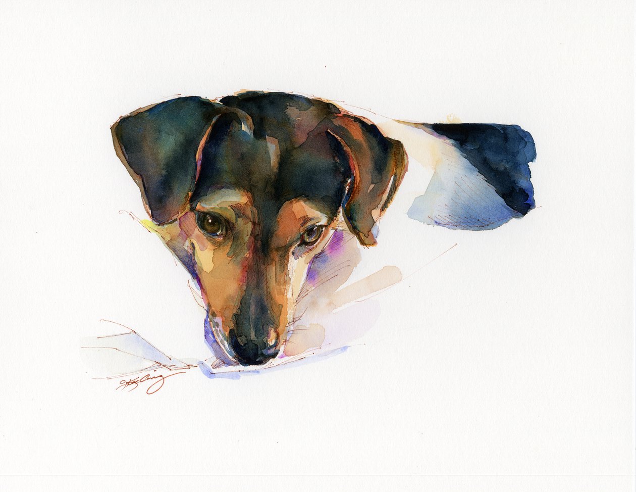 Portret harcerski, 2015, (akwarela) autorstwa John Keeling