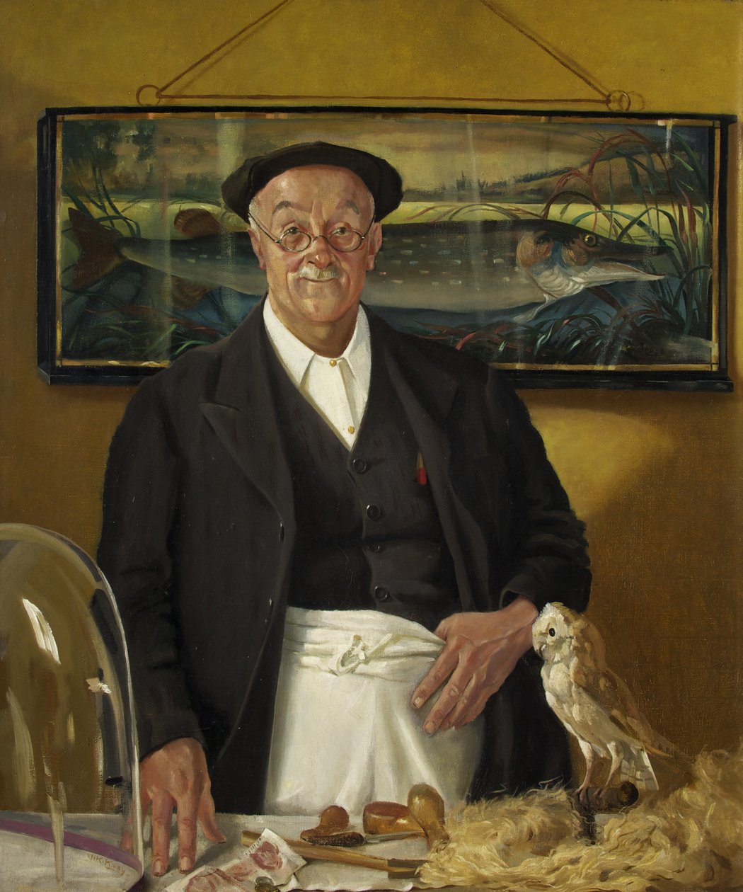 Pan Chopping the Taxidermist (olej na płótnie) autorstwa John Kynnersley Kirby