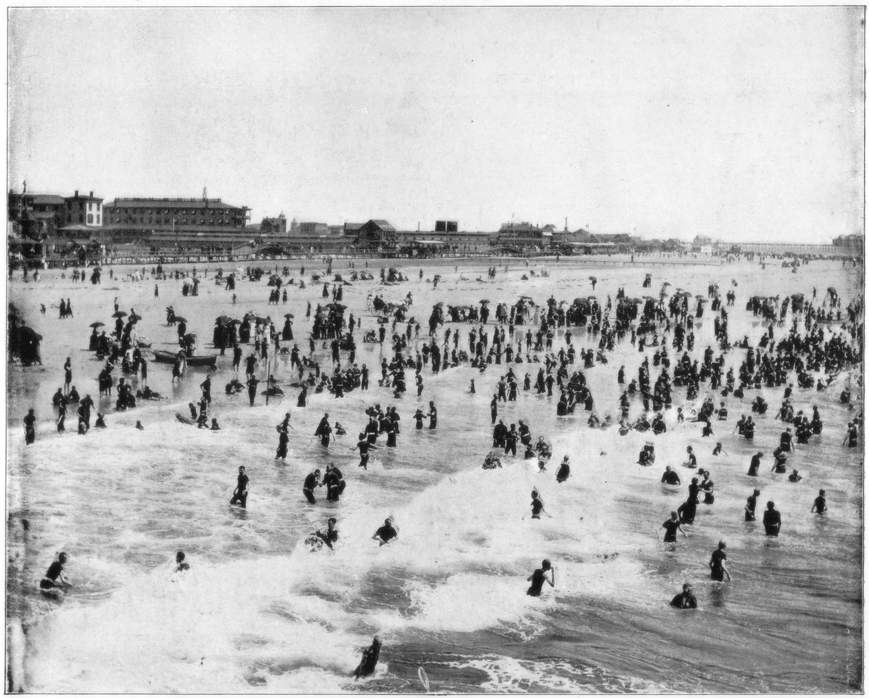 Plaża w Atlantic City, New Jersey, USA, koniec XIX wieku autorstwa John L. Stoddard