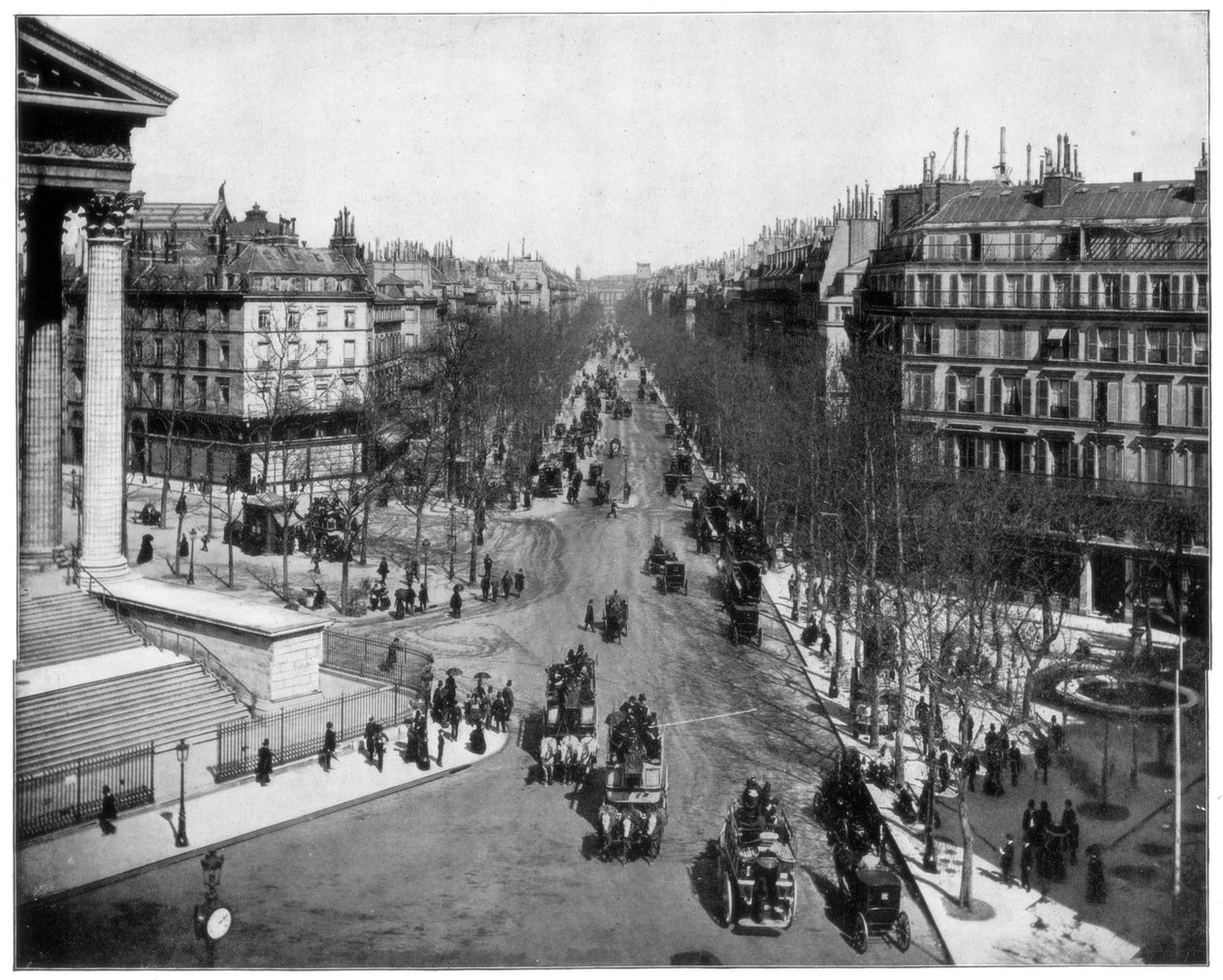 Boulevard de la Madeleine, Paryż, koniec XIX wieku autorstwa John L. Stoddard