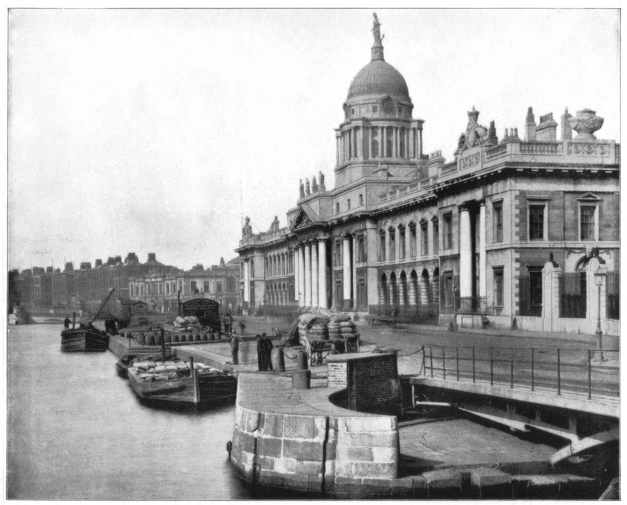 Custom House, Dublin, Irlandia, koniec XIX wieku autorstwa John L. Stoddard