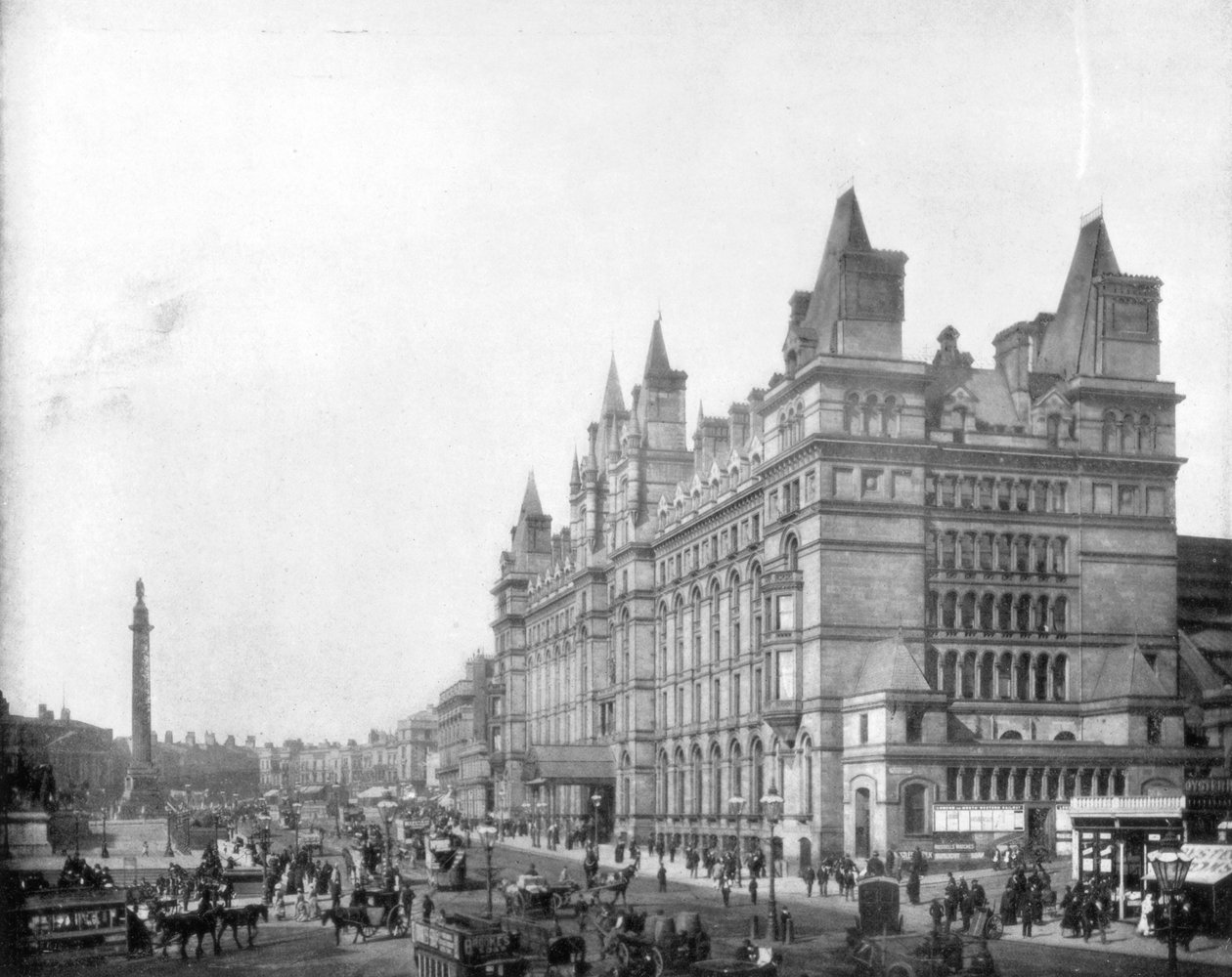 Lime Street, Liverpool, Anglia, koniec XIX wieku. autorstwa John L. Stoddard